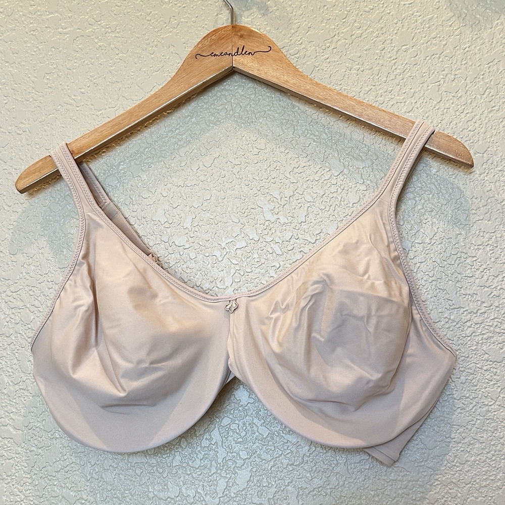 Bali Bra 40DD 3383 Passion for Comfort Underwire Full Coverage Seamless Beige
